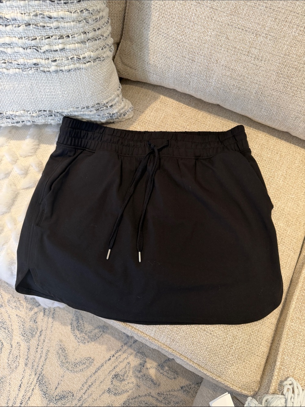 Black Casual Drawstring Mini Skirt NWOT